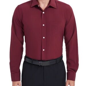Elegant Burgundy Men's Dress Shirt